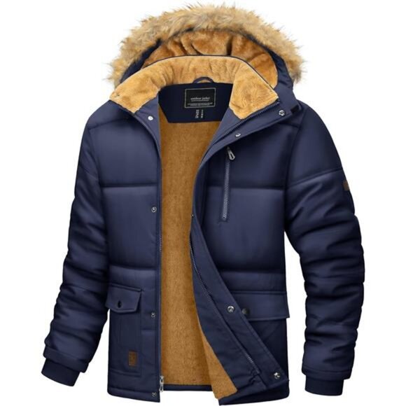MAGCOMSEN Men's Winter Jacket Fleece Lined Water Repellent Windproof Warm‎ Parka